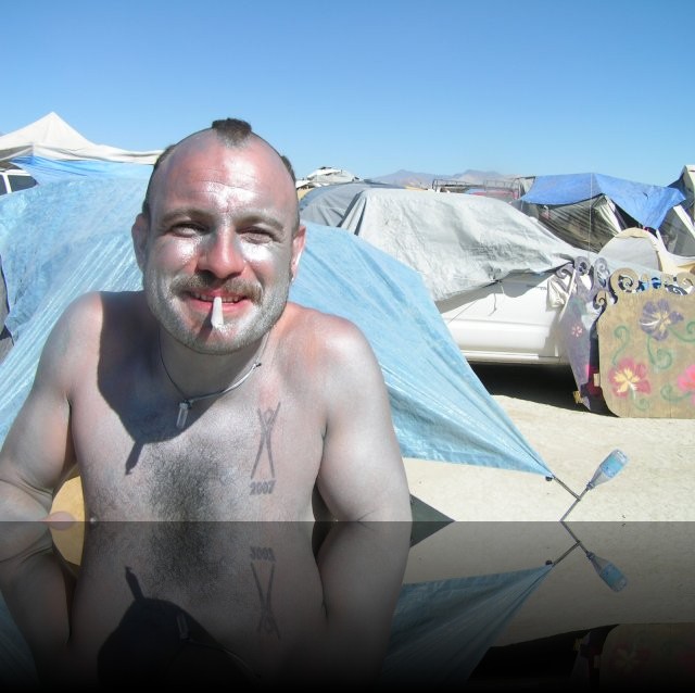 BM07-00 <br/> “Uhhh. Like! Hello?  Welcome to The Adventures of Burningman 2007.  Dame una luz, por favor?”